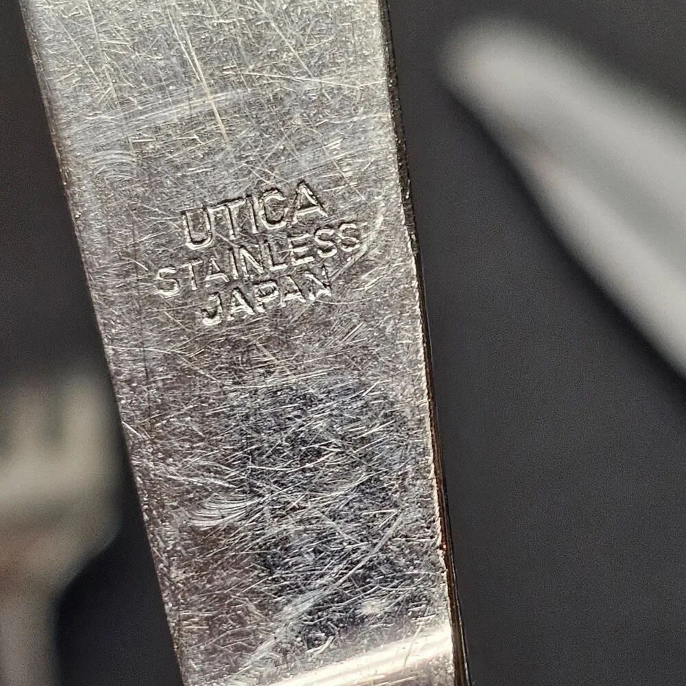 Utica UTI-1 Rose Scroll Cut Co Stainless Flatware Set of 10 Asst Forks Knives